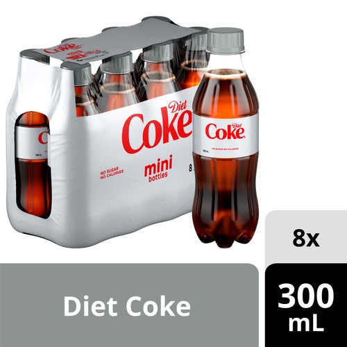 Diet Coke Soda 8 x 300 ml (bottles)