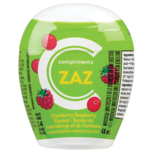 Compliments ZAZ Liquid Water Enhancer Cranberry Raspberry 48 ml