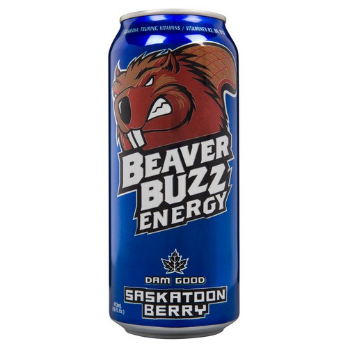 Beaver Buzz Energy Drink Saskatoon Berry 473 ml (can)