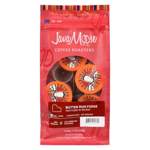 Java Moose Coffee Pods Butter Rum Fudge 120 g
