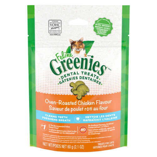 Feline Greenies Cat Treats Natural Dental Care Chicken 60 g