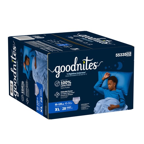 Goodnites Boys Nighttime Bedwetting Underwear S6 28 Count