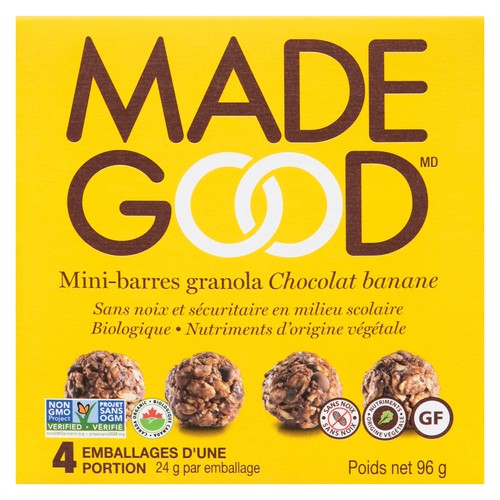 MadeGood Organic Minis Granola Bars Chocolate Banana 96 g