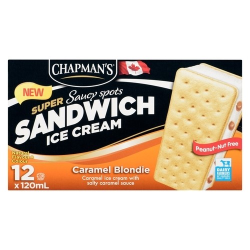 Chapman's Ice Cream Sandwich Super Saucy Blondie Caramel 12 x 120 ml