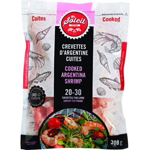 Le Soleil Du Sud Frozen Wild Caught Argentina Cooked 20-30 Shrimp 300 g