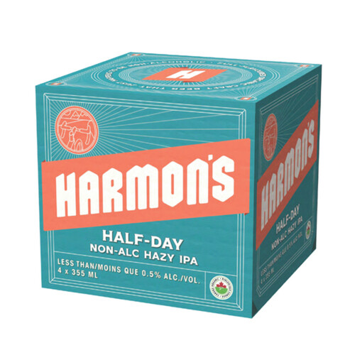 Harmon's Half Day Non-Alcoholic Beer Hazy IPA 4 x 355 ml (cans)