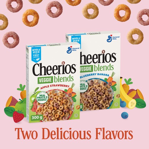 Cheerios Veggie Blends Cereal Apple Strawberry 300 g