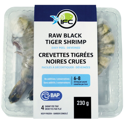 IFC Frozen Seafood Black Tiger Shrimp Raw 230 g