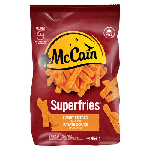 McCain Frozen Superfries Sweet Potato Fries Plank Cut 454 g