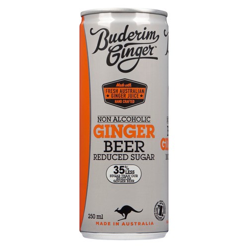 Buderim Ginger Non Alcohol Reduced Sugar Ginger Beer 250 ml