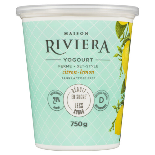 Riviera Lactose-Free 2.8% Yogurt Lemon 750 g