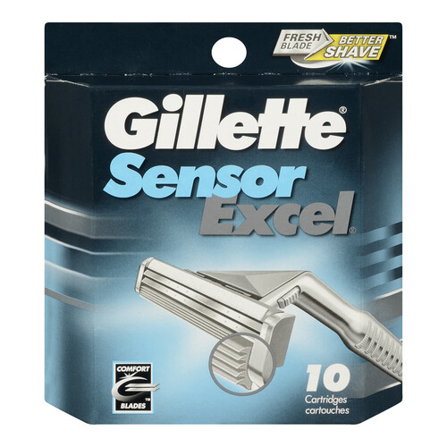 Gillette Sensor Excel Razor Blade Refill 10 Cartridges