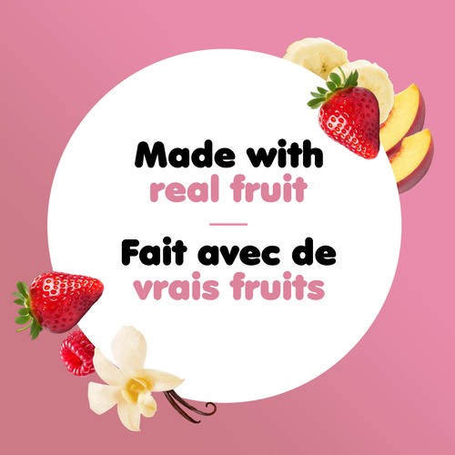 iÖGO 1% Yogurt Cups Creamy Strawberry Duos Banana Peach Raspberry Vanilla 16 x 100 g