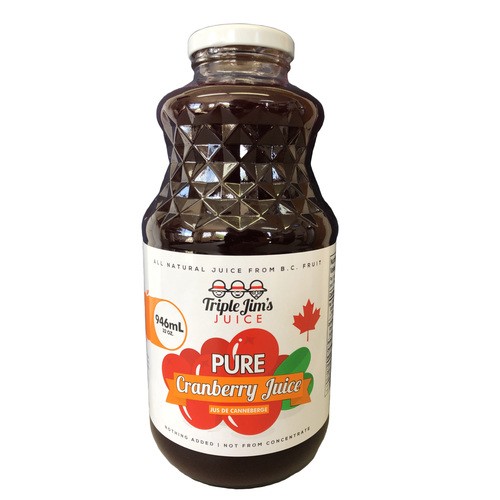 Triple Jim's Pure Juice Cranberry 946 ml (bottle)