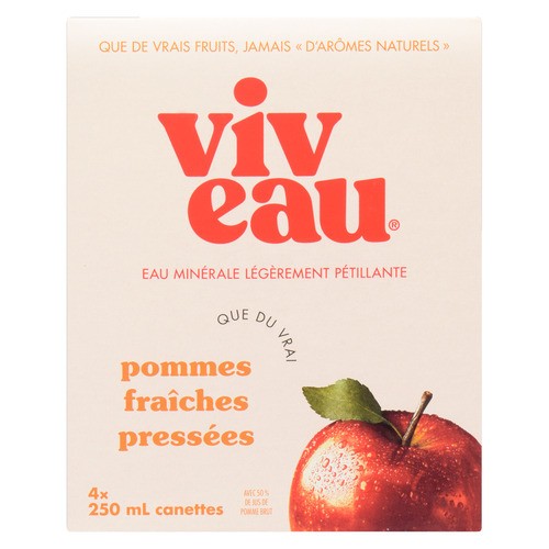Viveau Sparkling Water Ready To Drink Apple 4 x 250 ml (cans)