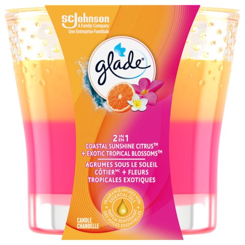 Glade 2 In 1 Candle Coastal Sunshine Citrus Exotic Tropical Blossoms 1 EA