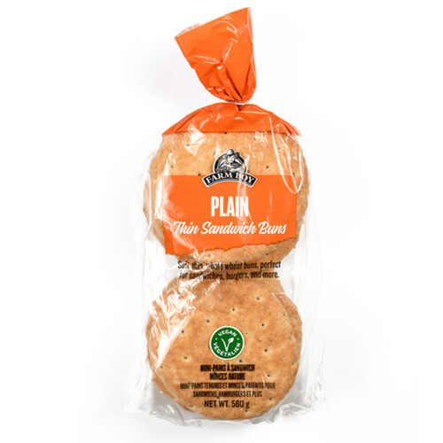 Farm Boy Thin Sandwich Buns Plain 560 g (frozen)