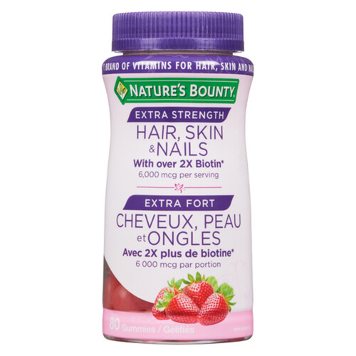 Nature's Bounty Hair Skin & Nails Gummies Extra Strength 80 Count