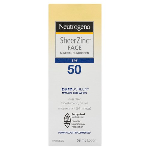 Neutrogena Face Sunscreen Sheer Zinc SPF50 59 ml