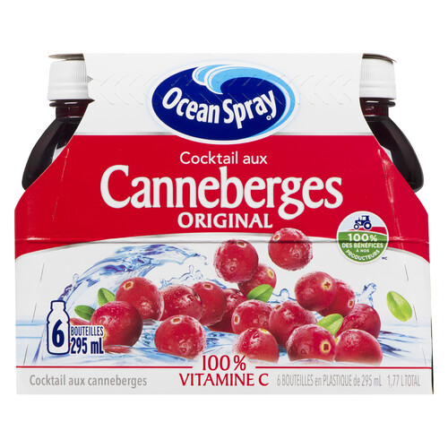 Ocean Spray Juice Cocktail Original Cranberry 6 x 295 ml (bottles)