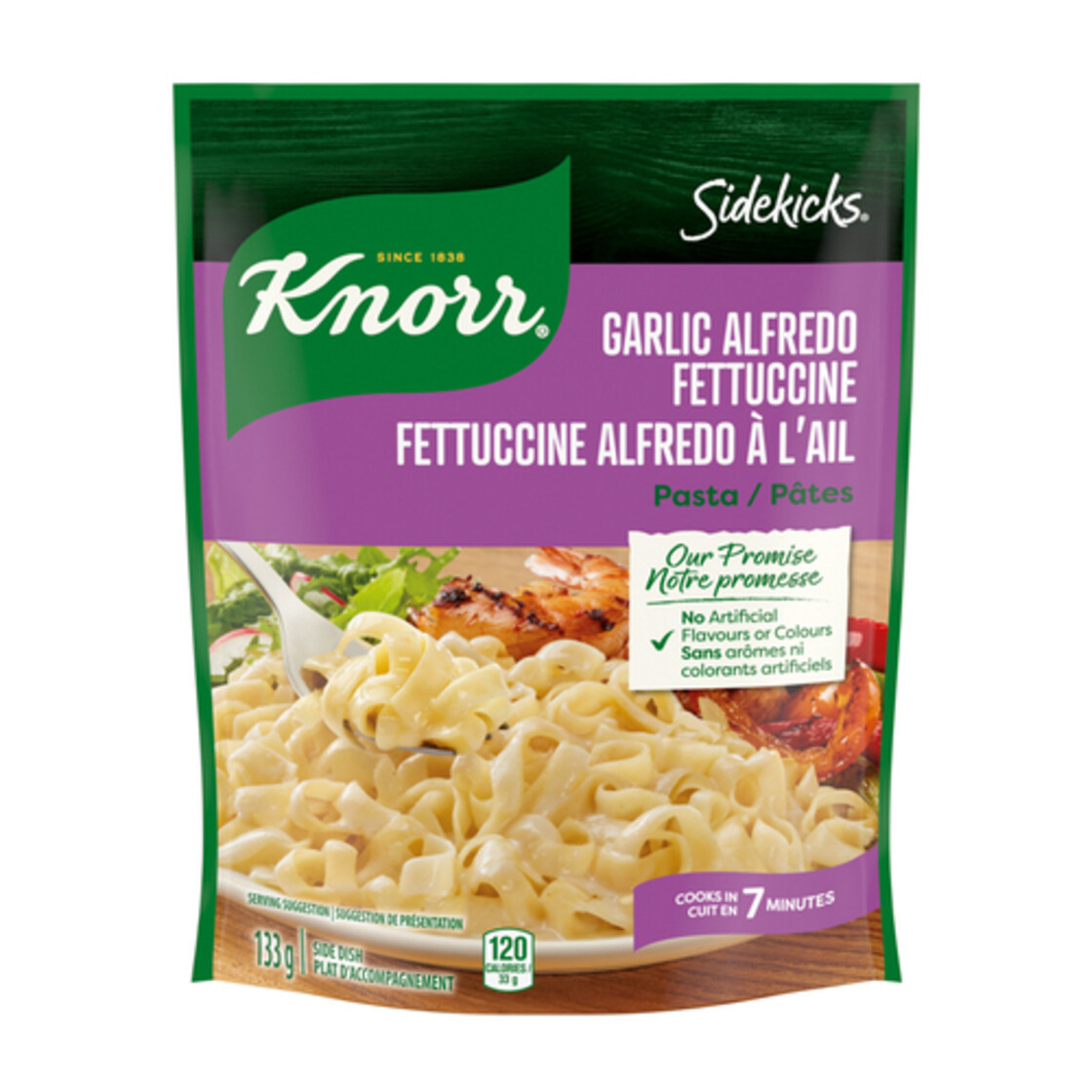 Knorr Sidekicks Pasta Garlic Alfredo Feta 133 g Voilà Online Groceries & Offers