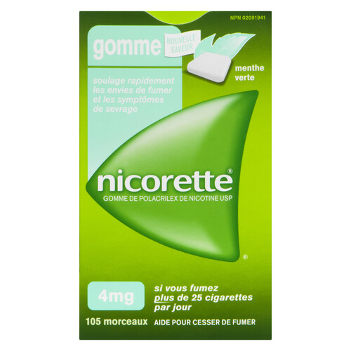 Nicorette Spearmint Gum 4mg 105 Pieces