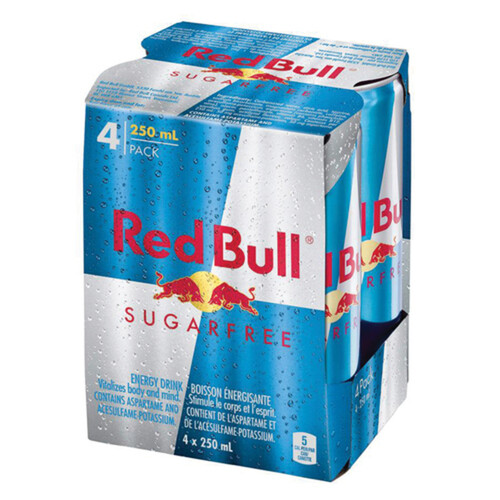 Red Bull Sugar Free Energy Drink 4 x 250 ml (cans)