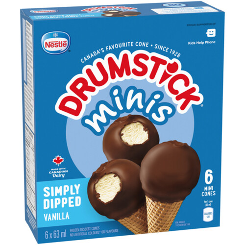 Drumstick Ice Cream Minis Simply Dipped Vanilla Caramel 6 x 63 ml