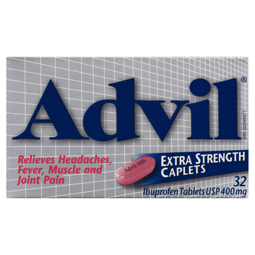 Advil Ibuprofen Tablets Extra Strength 400 mg Caplets 32 Count