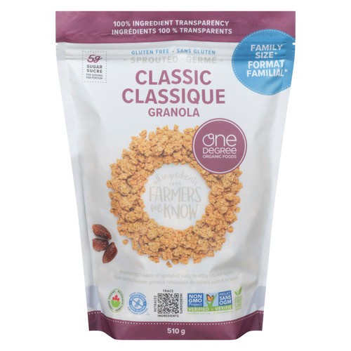 One Degree Organic Foods Classic Granola Sprouted Family Size 510 g