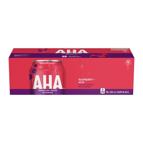 AHA Sparkling Water Raspberry Acai 12 x 355 ml (cans)