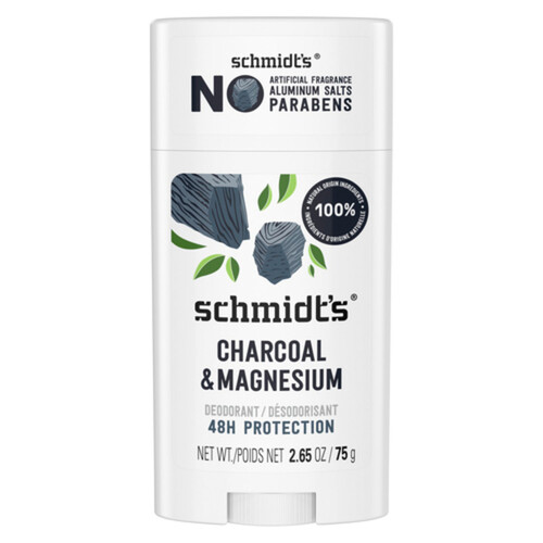 Schmidt's Natural Origin Deodorant Charcoal & Magnesium For Women Men 75 g