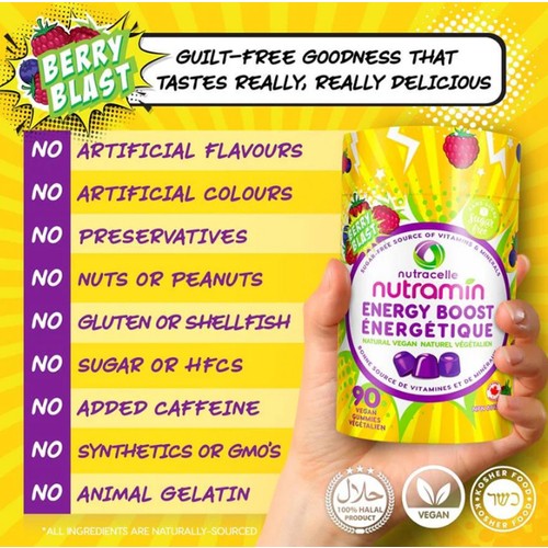 Nutramin Energy Boost Vegan Gummies 90 Count