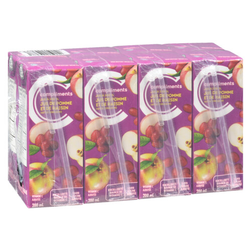 Compliments Juice Apple Grape 8 x 200 ml