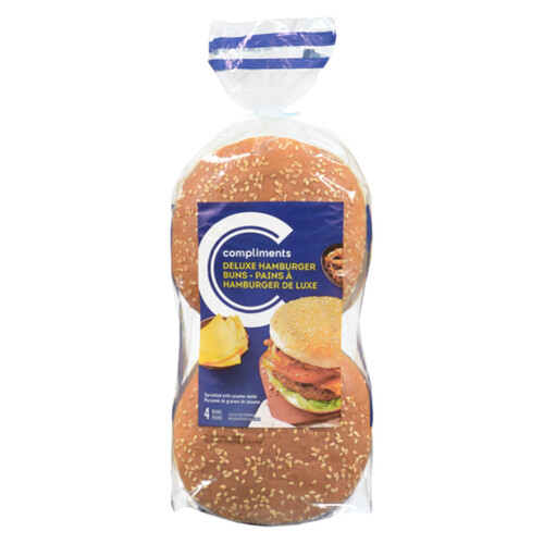 Compliments Hamburger Bun Deluxe Sesame Seed 4 x 78 g