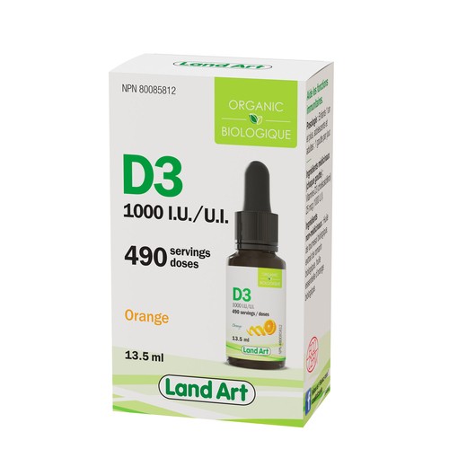 Land Art Vitamin D3 Supplement Orange 13.5 ml