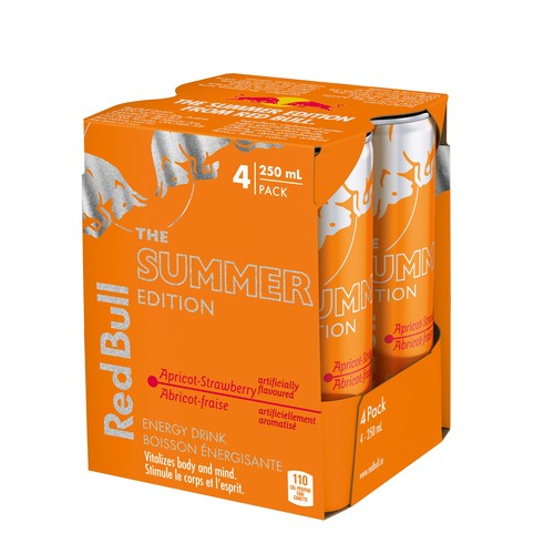 Red Bull Energy Drink Apricot-Strawberry 4 x 250 ml (cans)