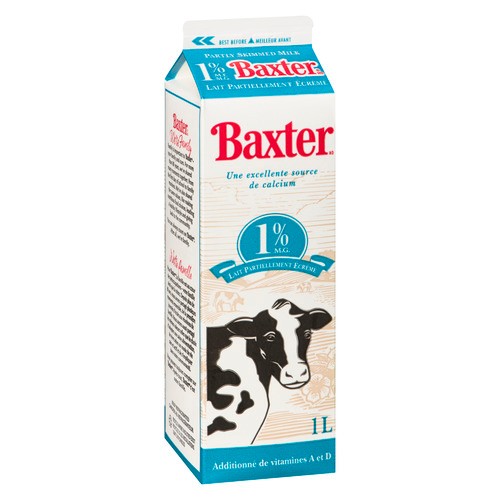 Baxter 1% Milk Partly Skimmed  1 L
