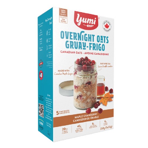 Yumi Organics Overnight Oats Maple Cranberry 250 g