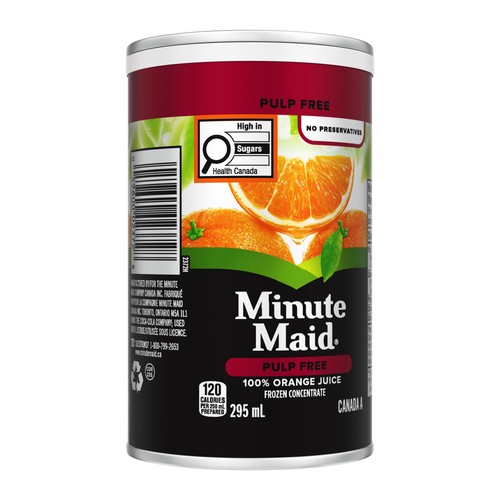 Minute Maid Frozen Beverage Concentrate Orange Juice Pulp Free  295 ml