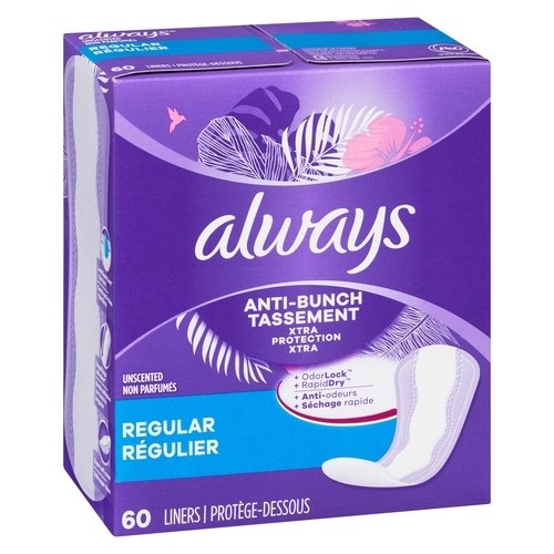 Always Liners Regular Unscented 60 Count
