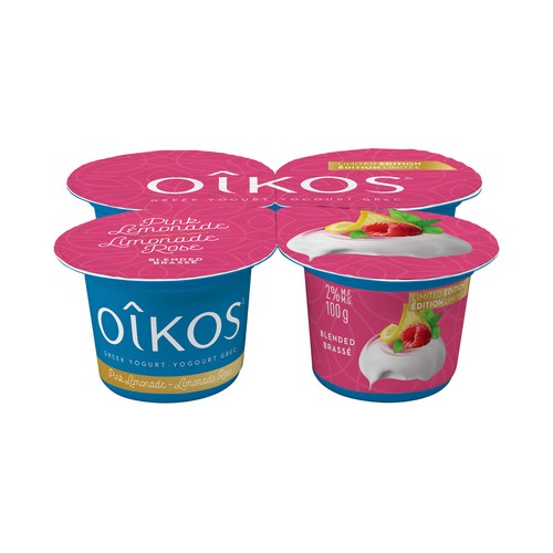 Oikos Greek Yogurt Limited Edition Pink Lemonade 4 x 100 g