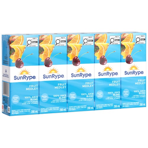 SunRype Juice Fruit Medley Boxes 5 x 200 ml