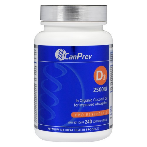 CanPrev D3 2500IU - MCT Base 240 Softgels Vitamins 240 ea