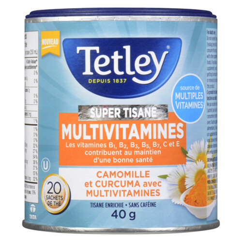 Tetley Super Herbal Tea Multivitamin Turmeric & Camomile 20 Tea Bags