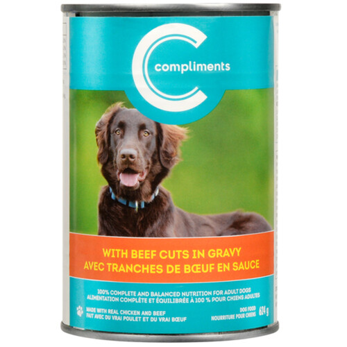 Compliments Dog Food Wet Beef Cuts in Gravy 624 g