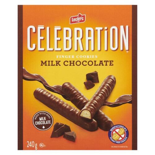 Leclerc Celebration Peanut-Free Cookie Stick Milk Chocolate 240 g