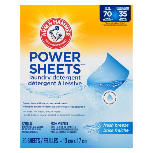 Arm & Hammer Power Sheets Laundry Detergent Fresh Breeze 35 Sheets