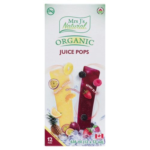 Mrs J's Natural Organic Freeze Pops Tropical 636 ml