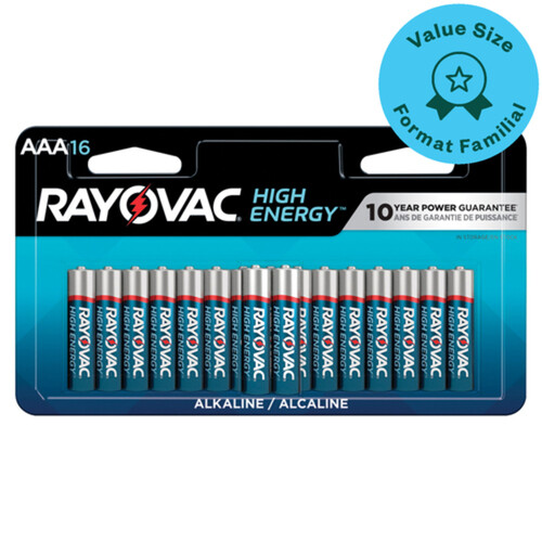 Rayovac AAA Batteries High Energy Alkaline 16 Pack 